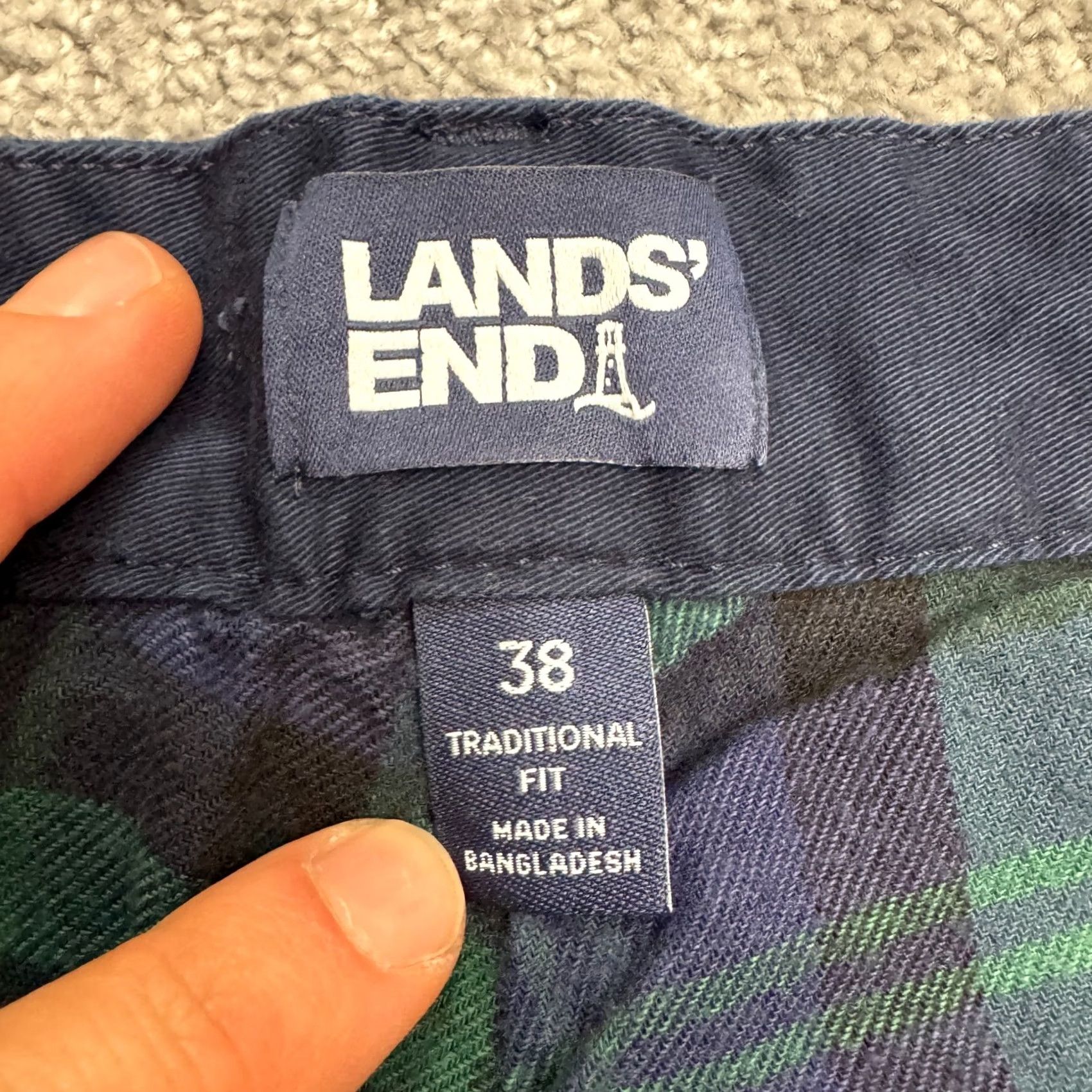 Lands' End Lands' End Men's Pants Chino Regular Straight Navy 38x34 Lightweight Cotton Flat Front Belt Loops Zipper Button Pockets Lined Vintage: No Size US 38 / EU 54 - 7 Thumbnail