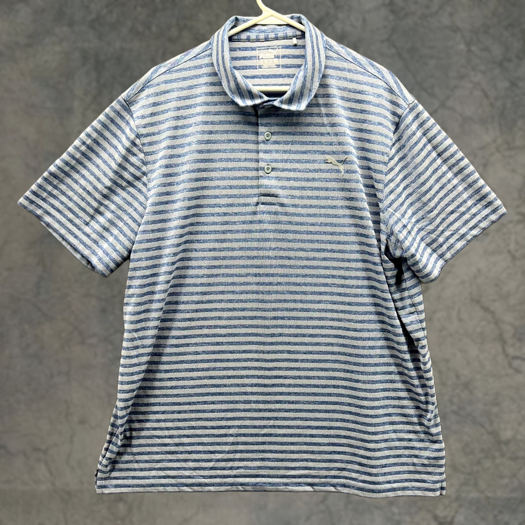 Puma Puma Polo Shirt Men XXL Blue Striped Polo Shirt Golf Polo Shirt Polo Puma Golf Blue Striped 2XL Mens Size US XXL / EU 58 / 5 - 1 Thumbnail