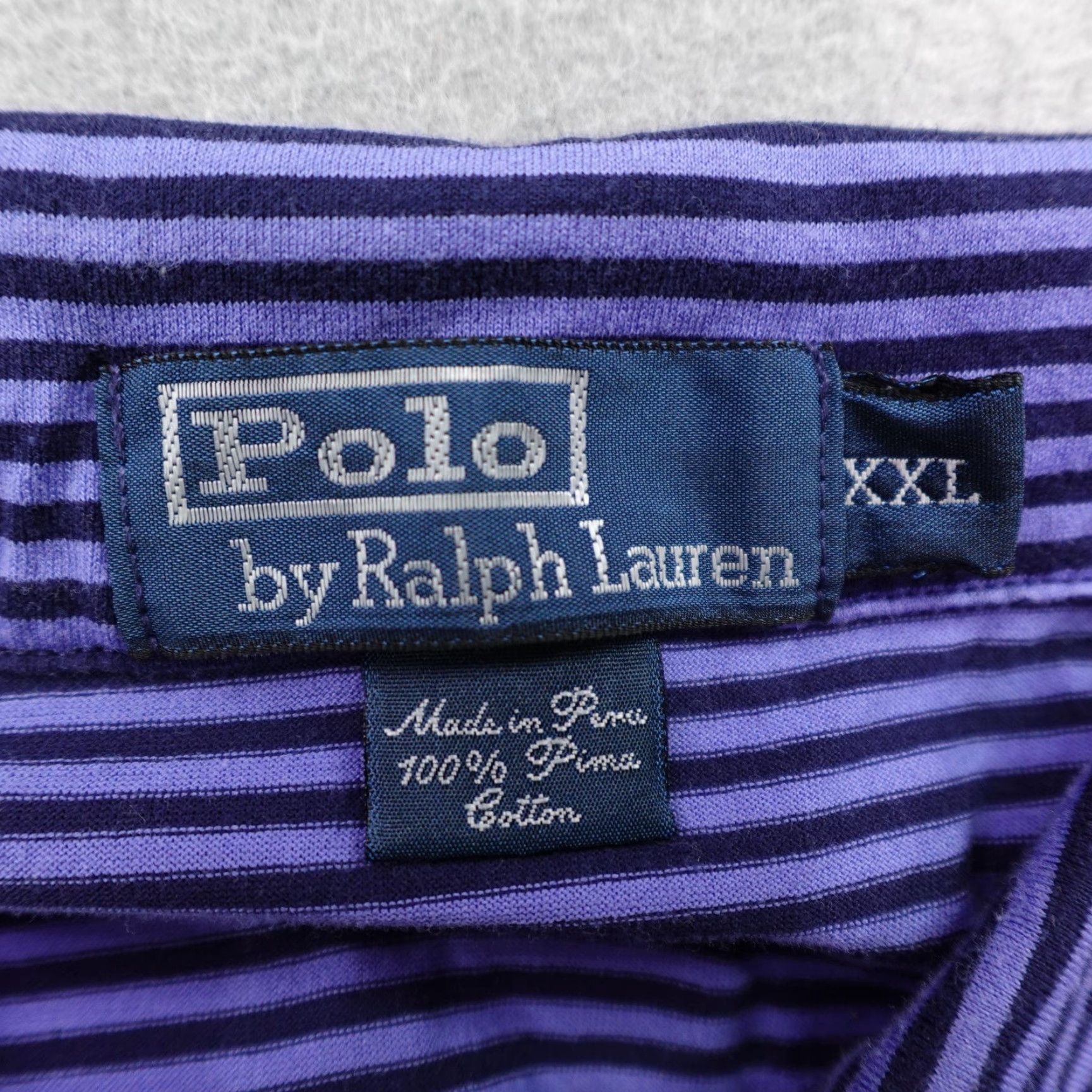 Polo Ralph Lauren VINTAGE Polo Ralph Lauren Polo Shirt Mens 2XL Blue Striped Pima Cotton Pony Logo Shirt Mens 2XL Blue Striped Polo Ralph Lauren Polo Shirt Vintage Size US XXL / EU 58 / 5 - 7 Thumbnail