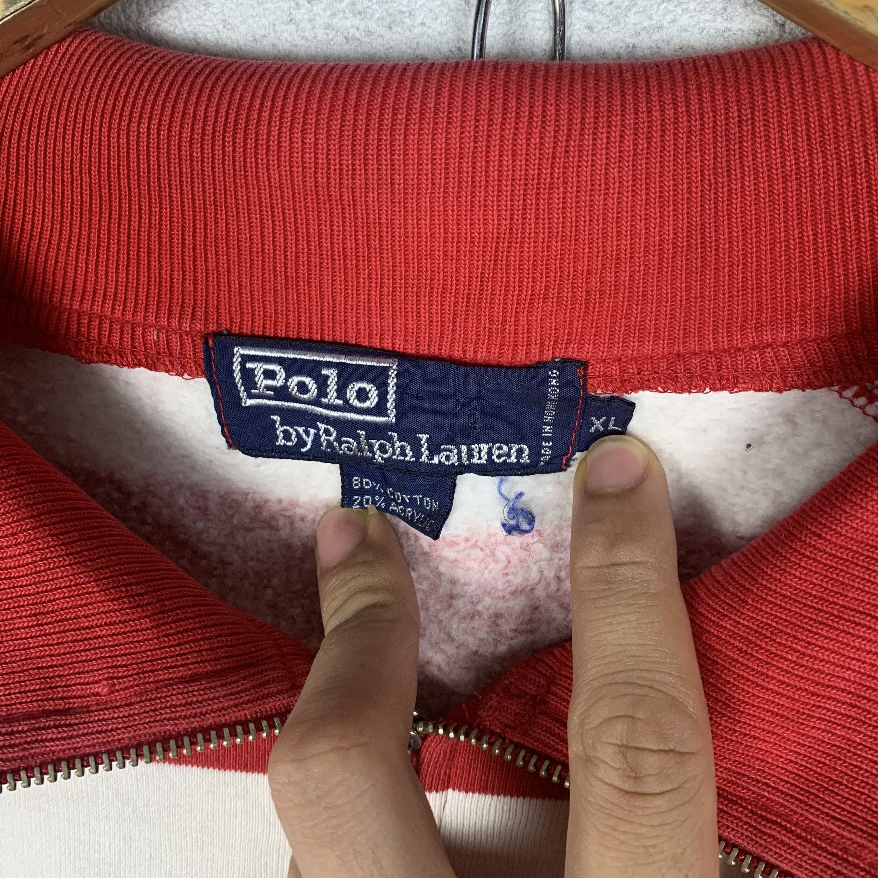 Polo Ralph Lauren Vintage 90s Polo Ralph Lauren Striped Halfzip Sweatshirt Size US XL / EU 56 / 4 - 7 Thumbnail