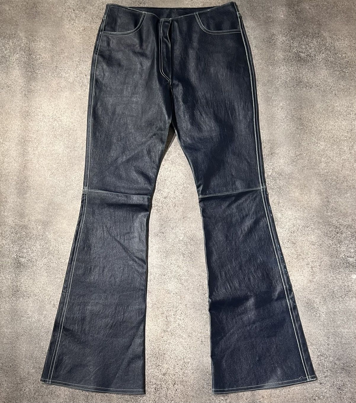 Vintage Vintage goatskin leather flare pants Size 30" / US 8 / IT 44 - 1 Thumbnail