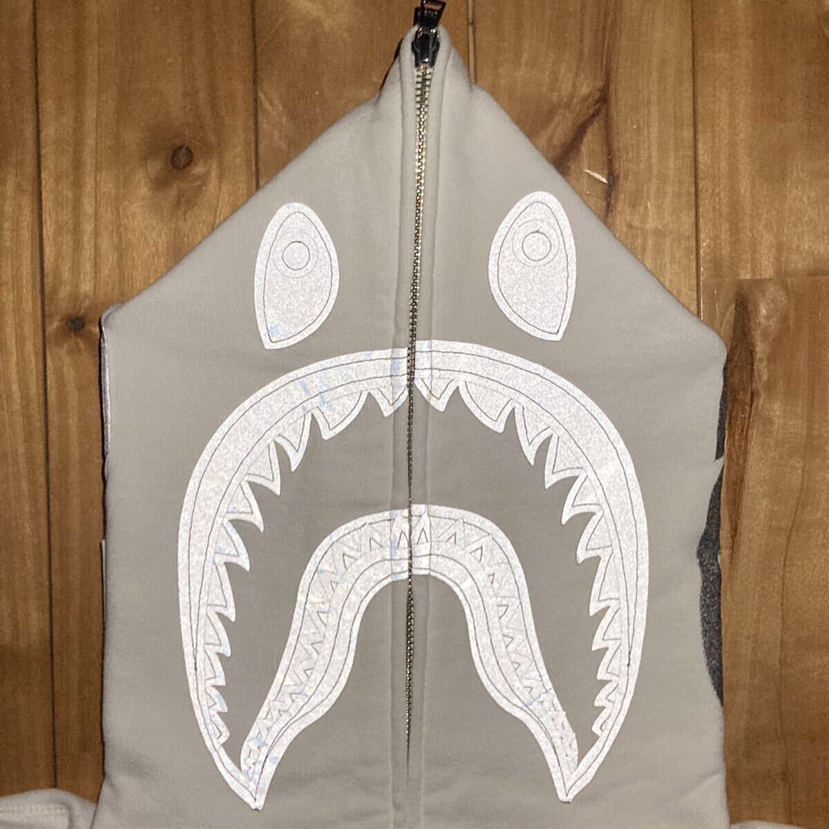 Bape BAPE Reflector Shark full zip hoodie White a bathing ape Size US M / EU 48-50 / 2 - 4 Thumbnail