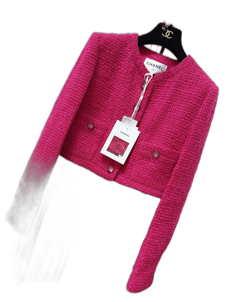 Chanel Chanel 21K Pink Crystal Button Cropped Jacket Size M / US 6-8 / IT 42-44 - 1 Thumbnail