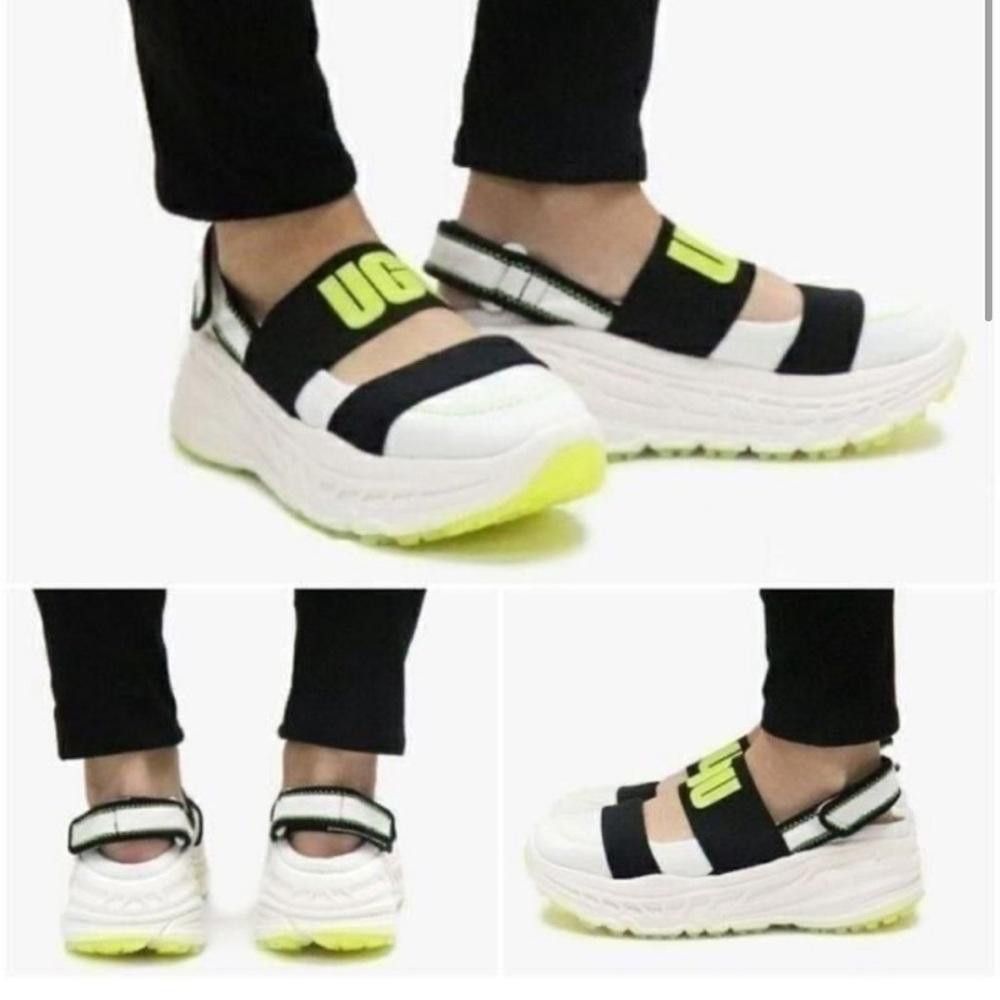 Ugg UGG Slingback Runner Sneaker Sandal White Black & Yellow 6 Size US 6 / IT 36 - 2 Thumbnail