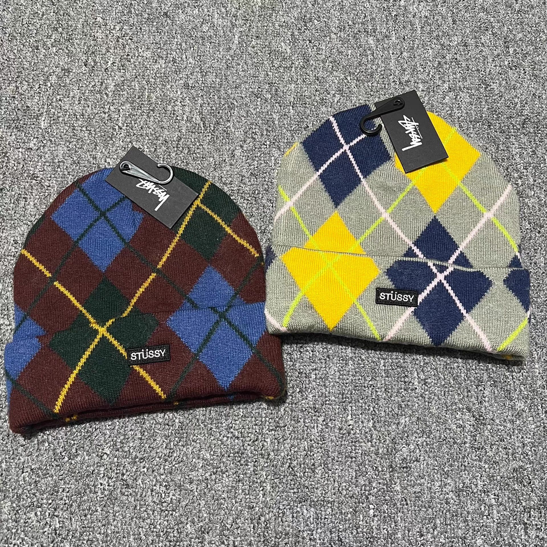 Stussy Stussy VintageEnglishPlaidEmbroidered Logo Knit Beanie Q7 Size ONE SIZE - 1 Thumbnail