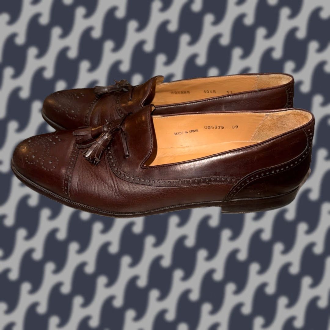 Mezlan Mezlan Havana Medallion Cap Toe Tassel Dress Shoes Mens 11 M Dark Brown Leather Loafer, Brown Size ONE SIZE - 1 Thumbnail