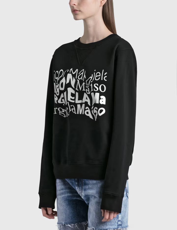 Maison Margiela o1y0625 Logo Crewneck Sweatshirt in Black Size XS / US 0-2 / IT 36-38 - 2 Thumbnail