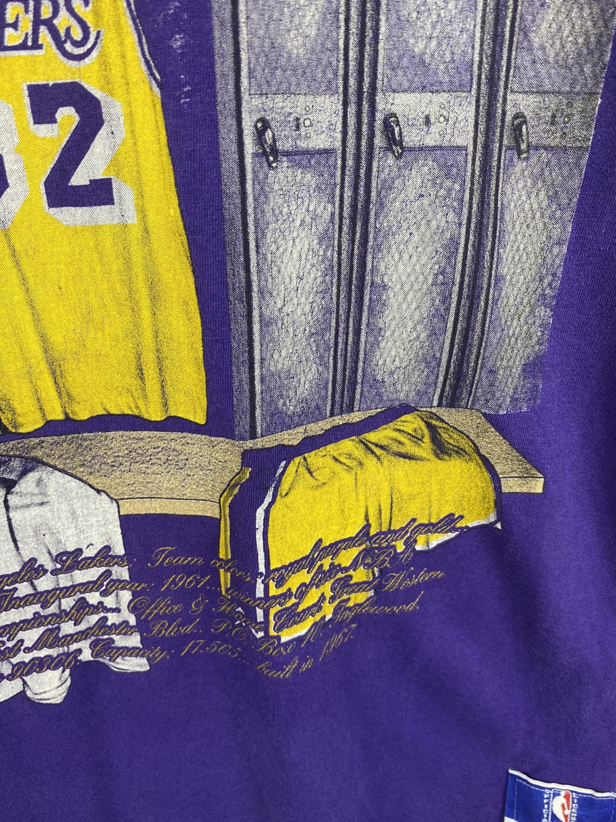NBA × Vintage Vtg 90s LA Lakers T-Shirt Size US L / EU 52-54 / 3 - 5 Thumbnail