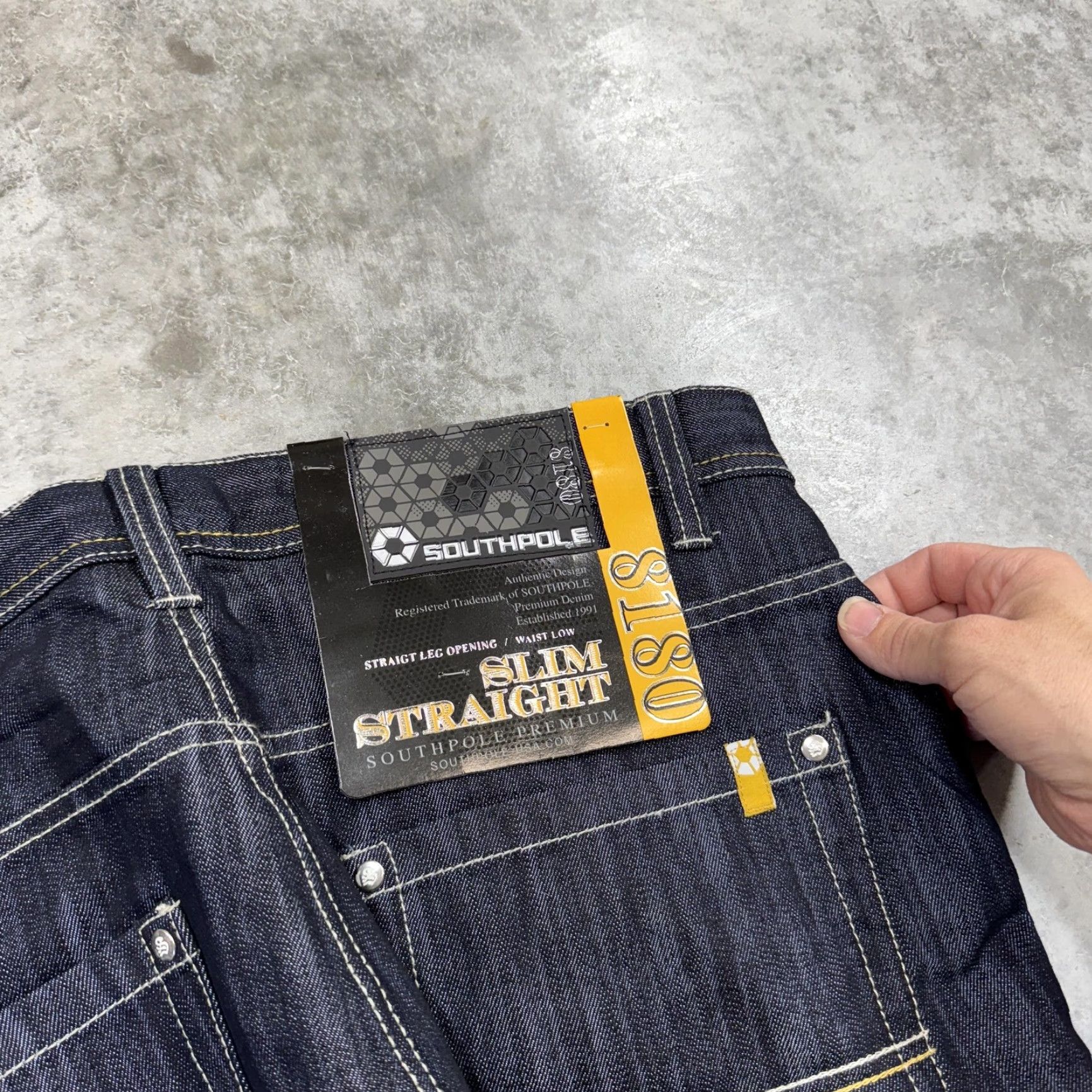 Southpole Southpole Jeans Mens 38x30 Rinse Indigo Slim Straight Dark Wash Denim 5 Pocket Size US 38 / EU 54 - 2 Thumbnail