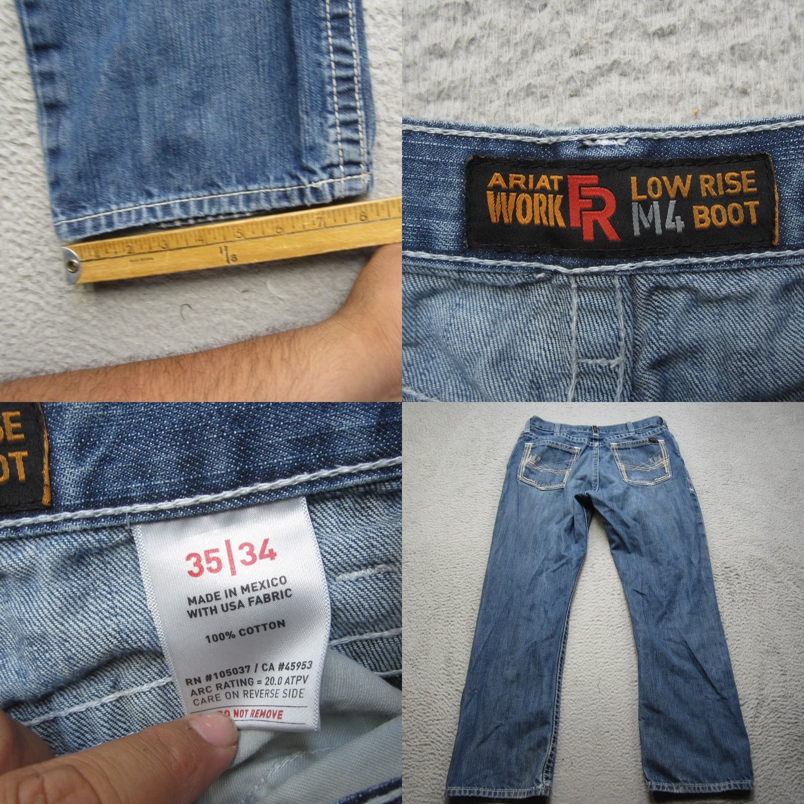 Ariat Ariat FR M4 Jeans Mens 35 Blue Relaxed Boot Cut Flame Resistant Work Denim Size US 35 - 8 Thumbnail