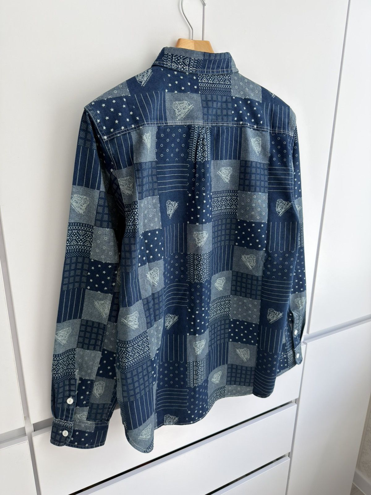 RRL Ralph Lauren RRL Double RL Ralph Lauren Denim Patch Work Shirt Blue Size US L / EU 52-54 / 3 - 13 Thumbnail