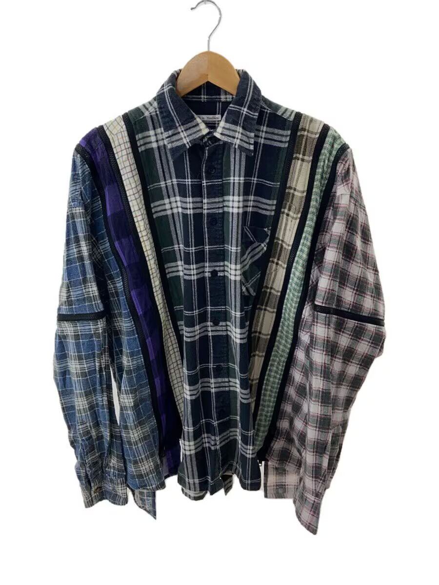 Pre-owned Needles Reconstructed Rebuild Flannel Button Shirt