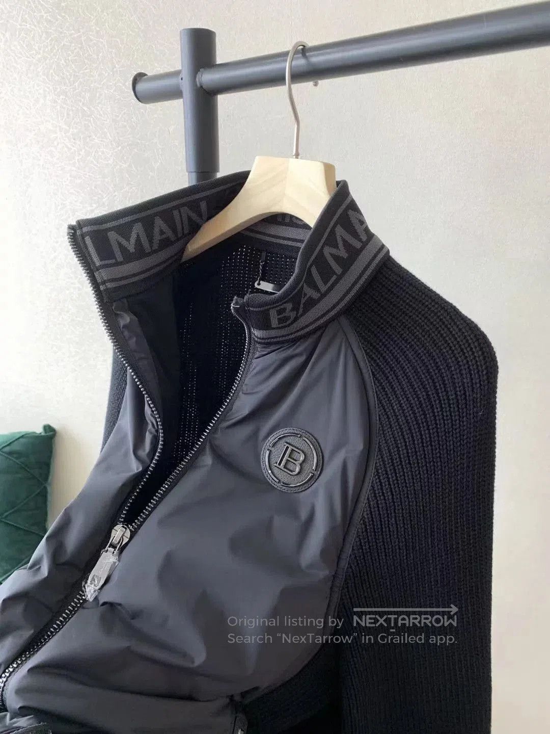 Balmain Balmain Black Logo Knit Sleeve Jacket. Size US M / EU 48-50 / 2 - 3 Thumbnail