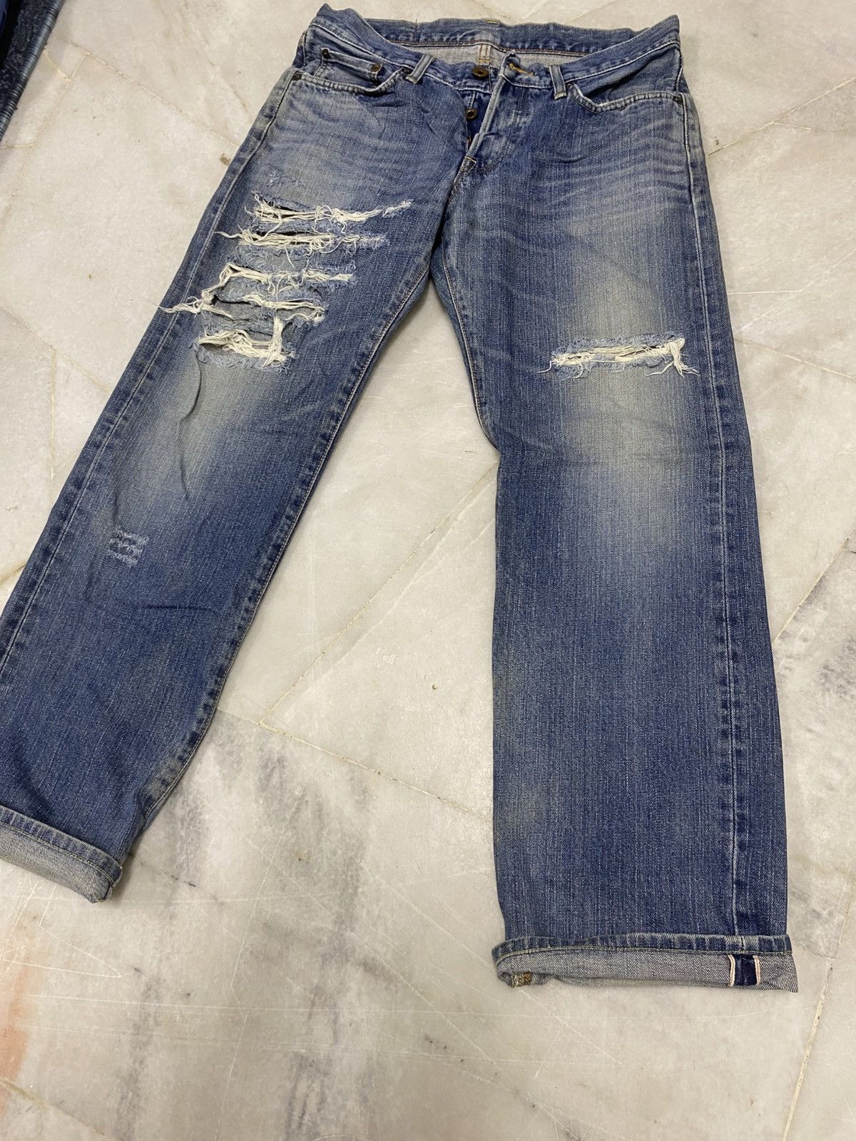 Edwin Size 30x29 Vintage Edwin Distressed Jeans Faded Pants Denim Size US 30 / EU 46 - 2 Thumbnail