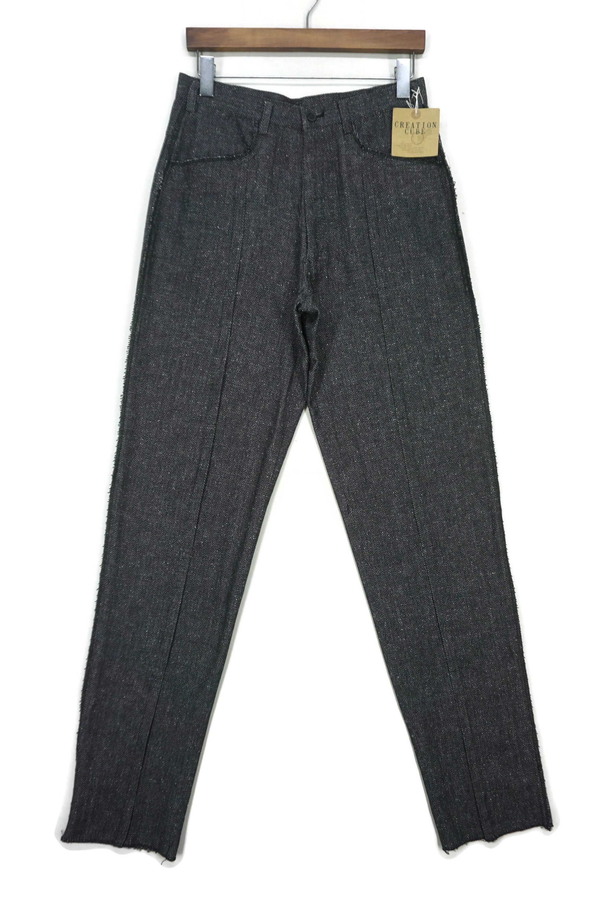 image of Rodeo x Workers High Rise Hickory Creation Cube Herringbone Pants in Black, Men's (Size 31)