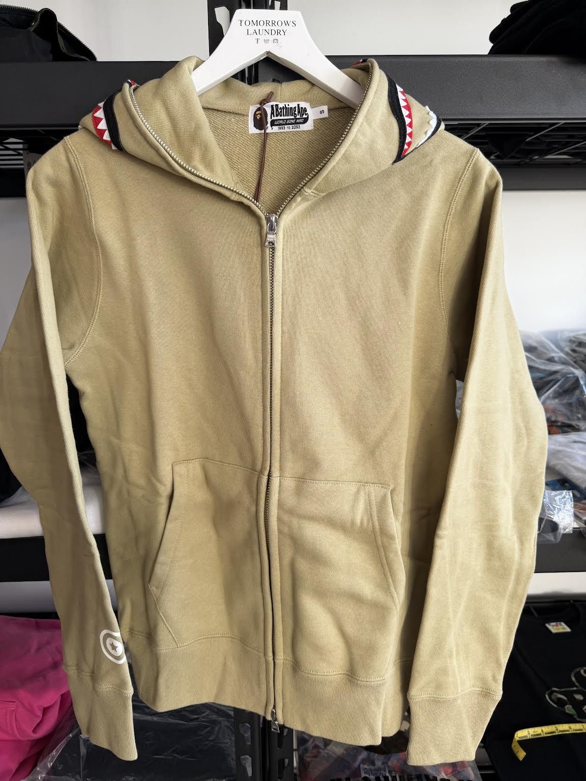 BAPE Shark Full Zip Hoodie Beige