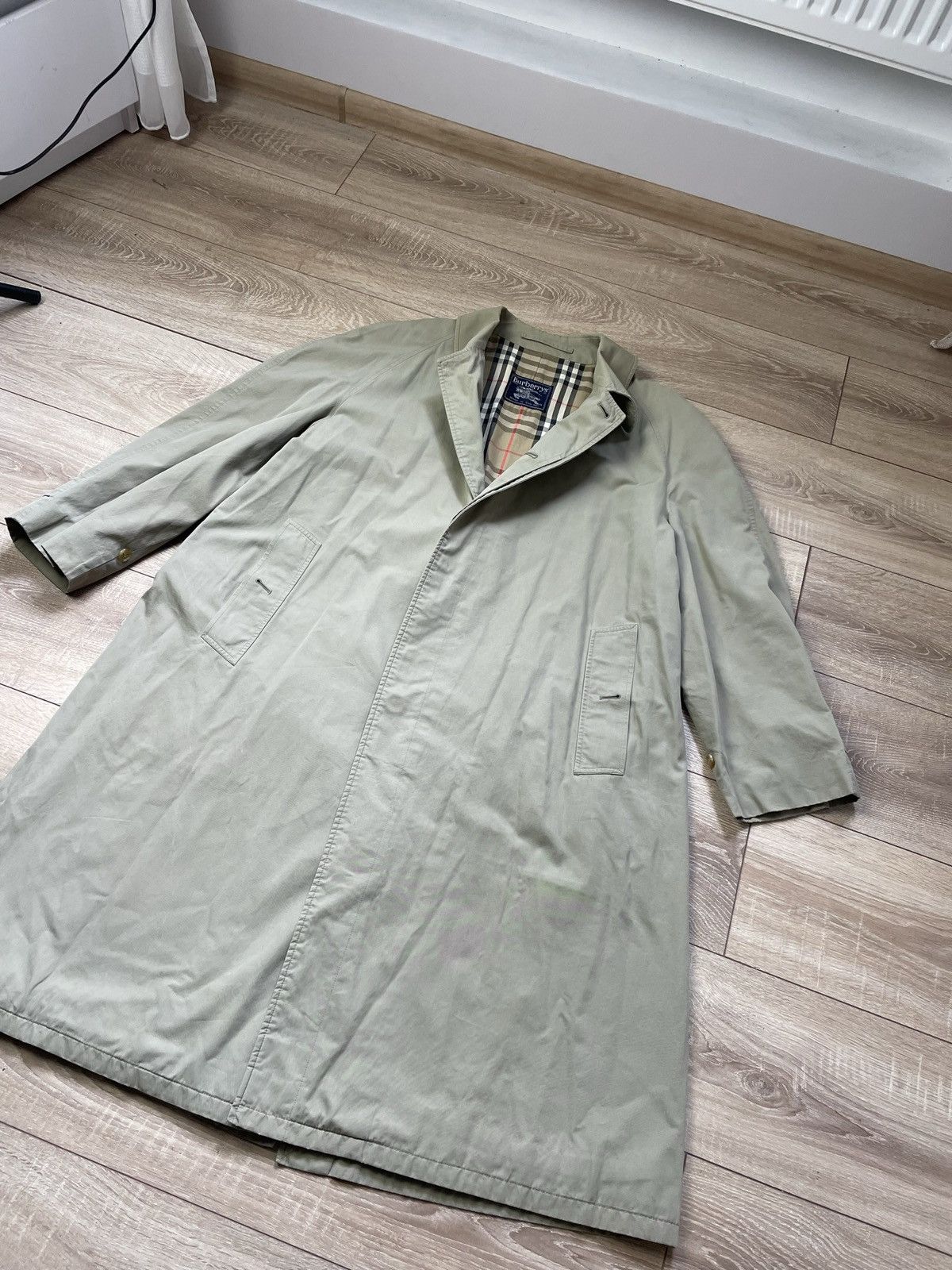 Burberry Burberry Vintage Nova Check Single Breasted Trench Coat Size US L / EU 52-54 / 3 - 3 Thumbnail