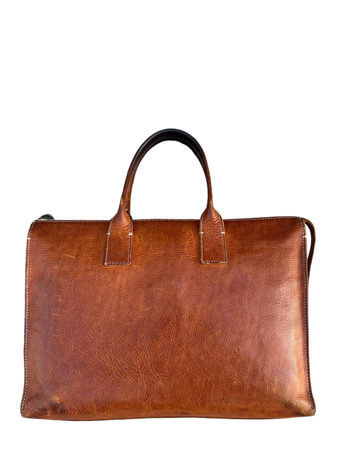 Leather dan Genten Japan Distress Muddy Patina Leather Bag Handle Size ONE SIZE - 8 Thumbnail