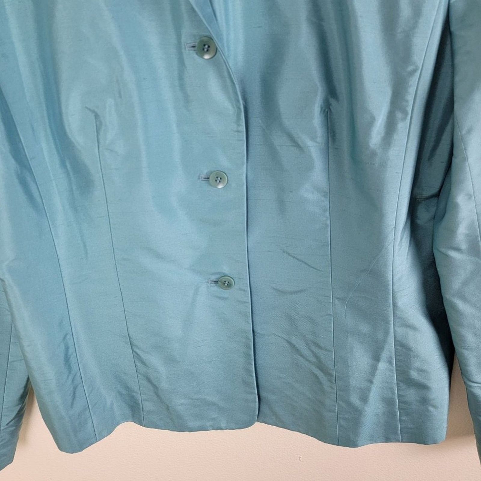 Ann Taylor Ann Taylor 100% Silk Blazer Three Button Formal Size S / US 4 / IT 40 - 5 Thumbnail