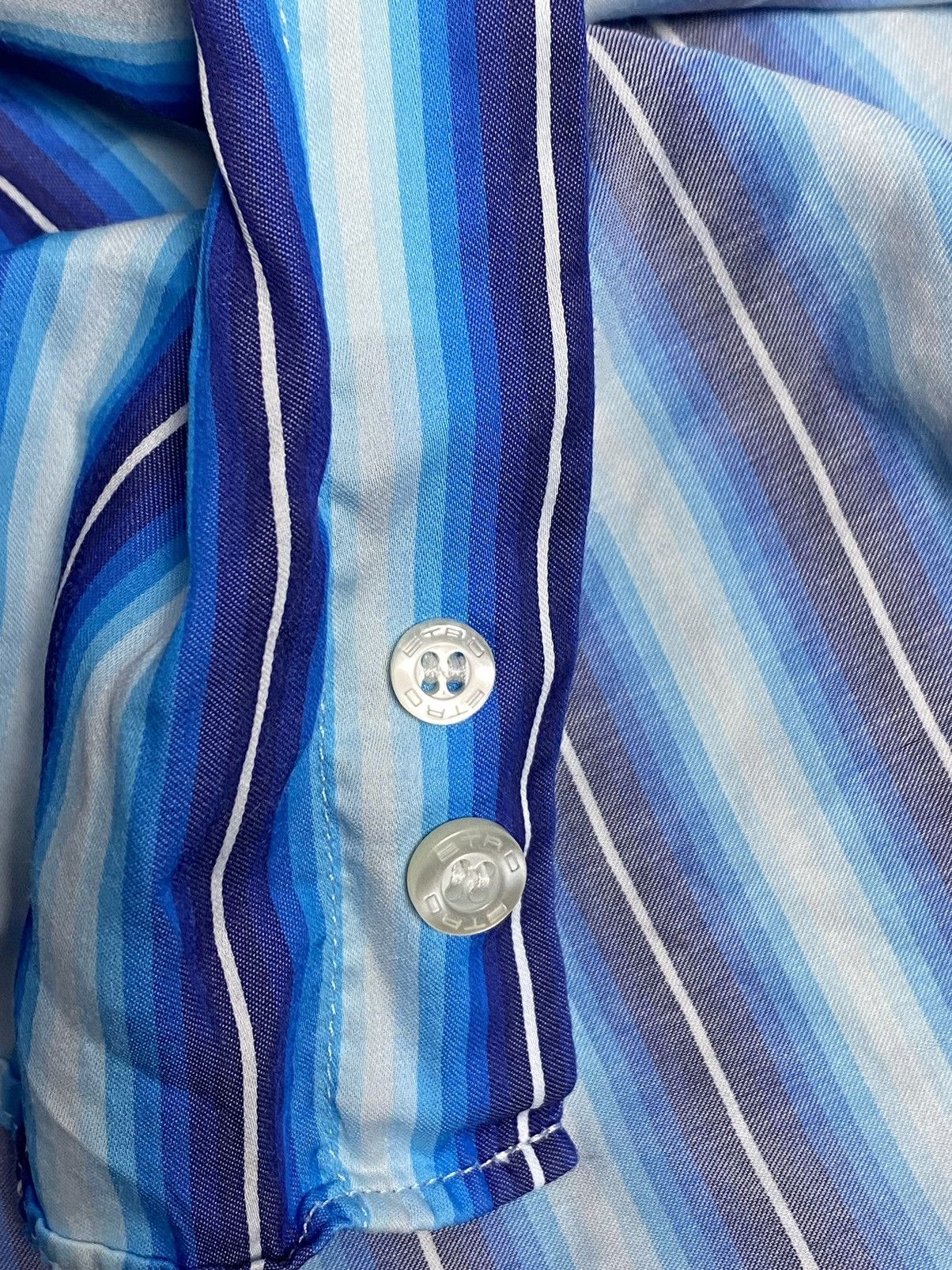 Etro Etro Mens Striped Cotton Dress Shirt Long Sleeve Italy Sz 41 Size US L / EU 52-54 / 3 - 15 Thumbnail
