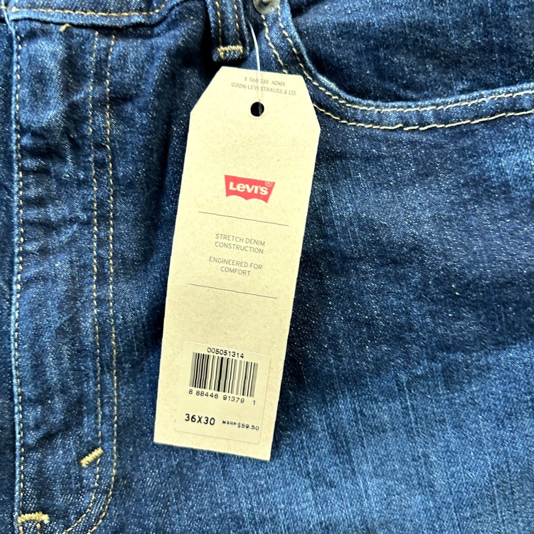 Levi's Levi's 505 Jeans Mens 36x30 Blue Denim Straight Stretch Casual Pants Regular Fit Size US 36 / EU 52 - 4 Thumbnail