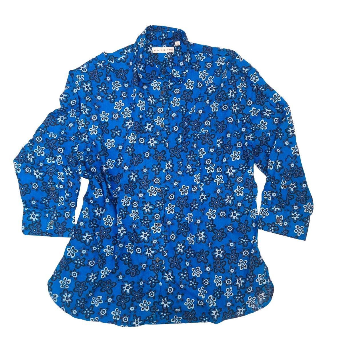 Marni × Uniqlo Uniqlo x MARNI Blue Floral Buttoh Up Shirt Size US L / EU 52-54 / 3 - 1 Thumbnail