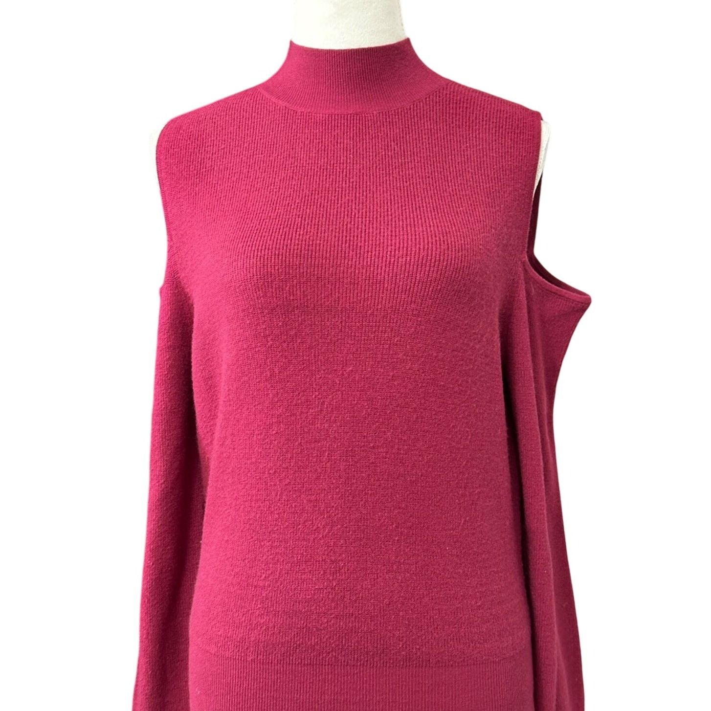 Other Chelsea28 Midi Sweater Dress Cold Shoulder Pink S NWOT Size S / US 4 / IT 40 - 2 Thumbnail
