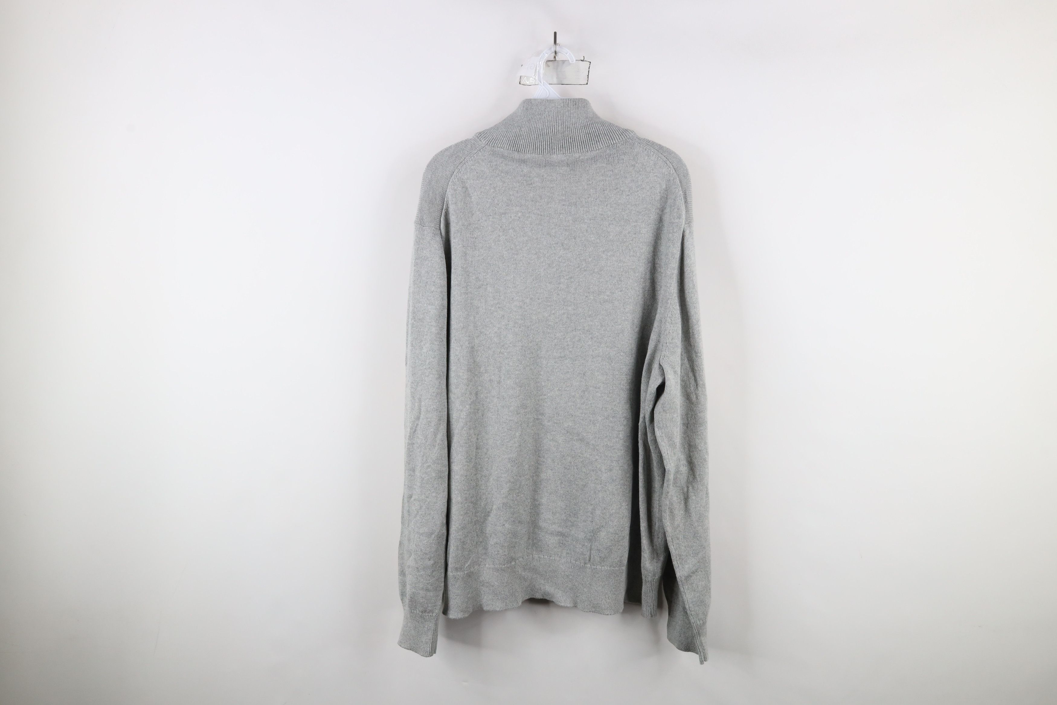 J.Crew × Vintage New J Crew Blank Cotton Knit Half Zip Pullover Sweater Gray Size US XXL / EU 58 / 5 - 9 Thumbnail