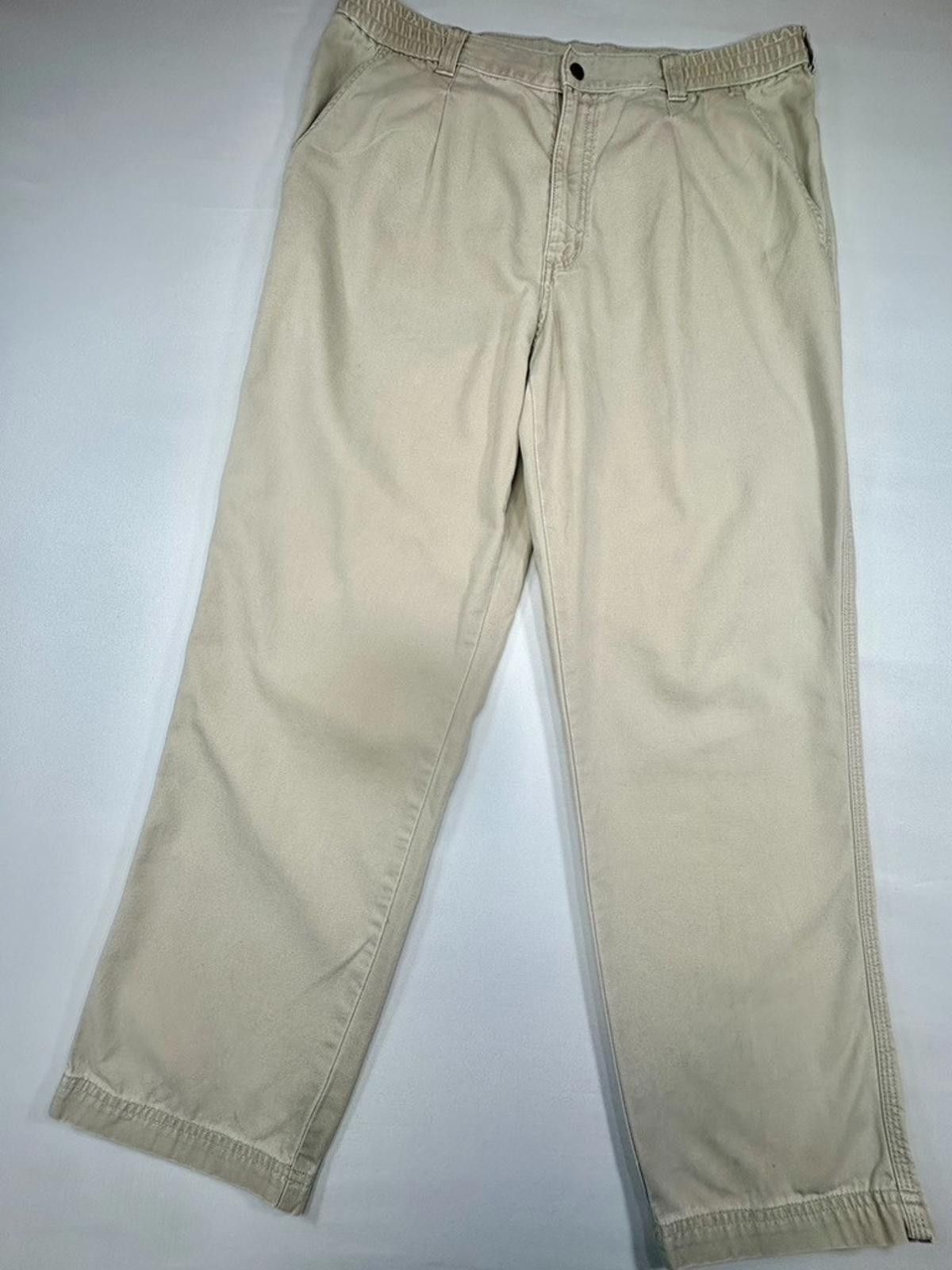 L.L. Bean L.L. Bean Vintage Pleated Straight Leg Chino Brown Men 34/30 Size US 34 / EU 50 - 1 Thumbnail
