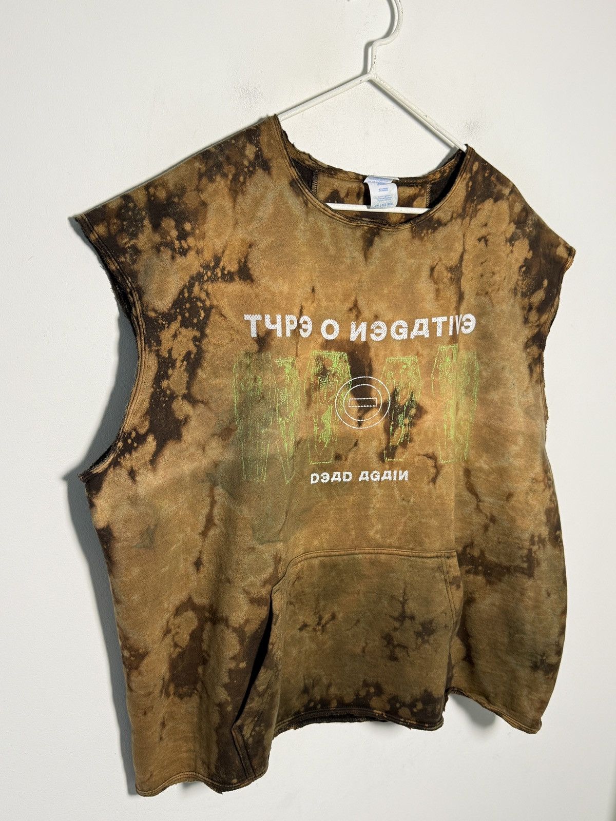 Band Tees Type O Negative “Dead Again” Bleached Sleeveless Hoodie Size US XL / EU 56 / 4 - 4 Thumbnail