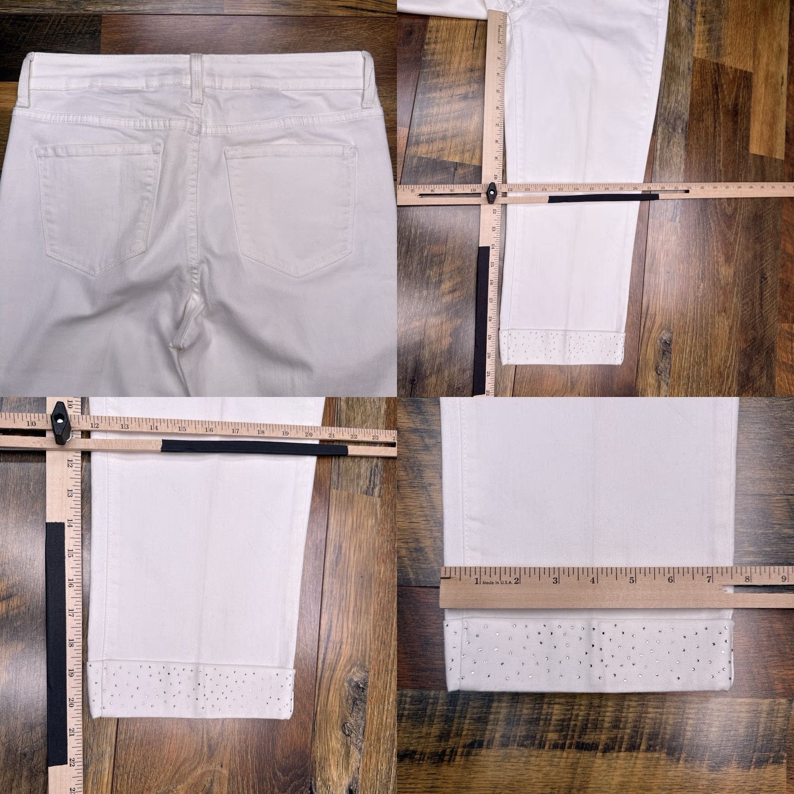 NYDJ VINTAGE: NYDJ Jeans City Cropped White 8 Regular Mid Rise Stretch 5-Pocket Denim Womens Size 30" / US 8 / IT 44 - 8 Thumbnail