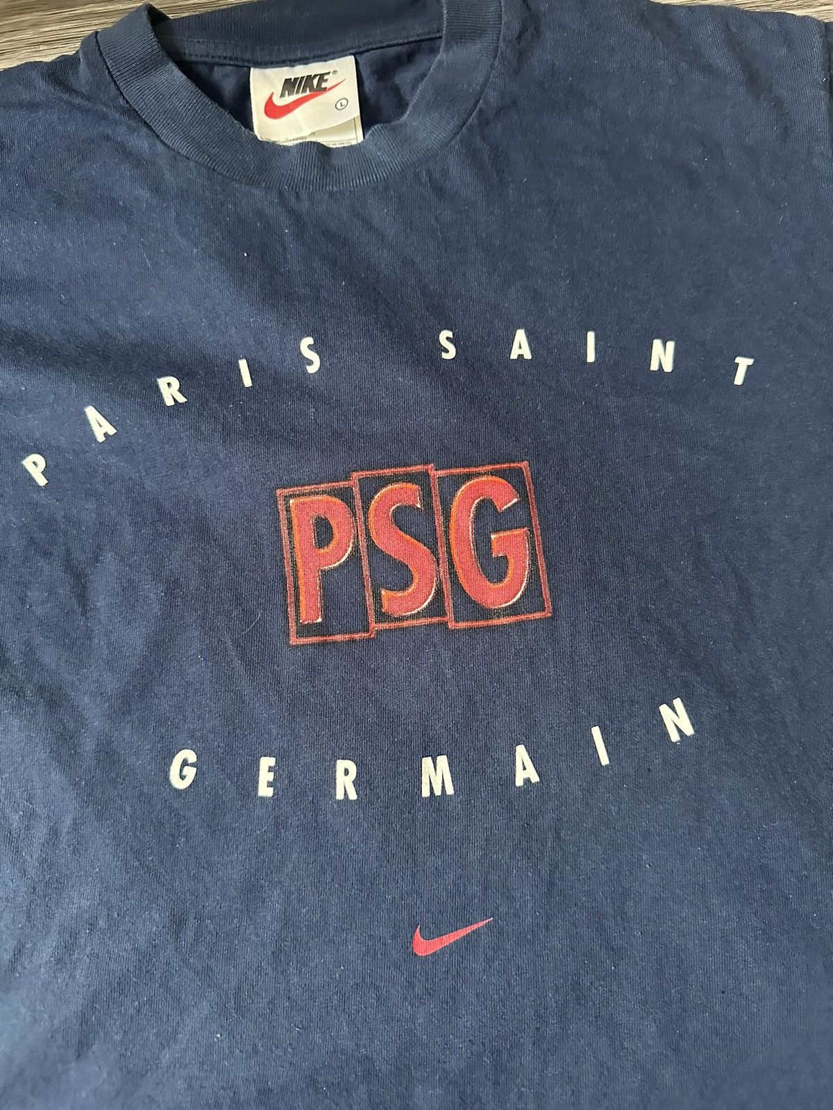 Nike Nike Paris Saint Germain 1999-2000 Big Logo Blue T shirt y2k Size US S / EU 44-46 / 1 - 3 Thumbnail