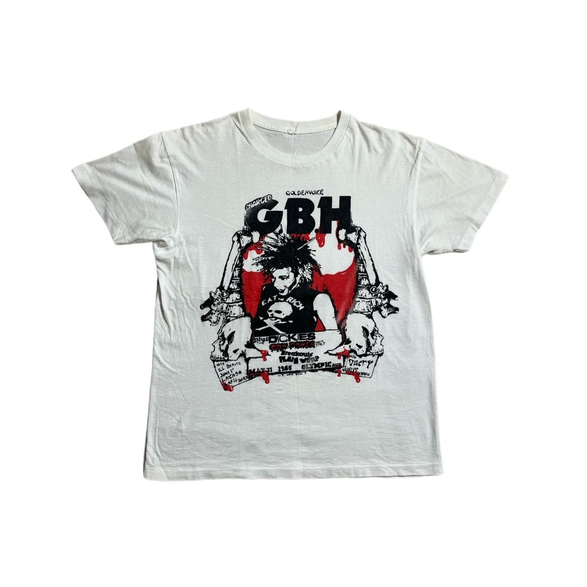 image of Band Tees x Vintage 80's Gbh Punk Band Otis And Biscuits T-Shirt in White, Men's (Size Medium)