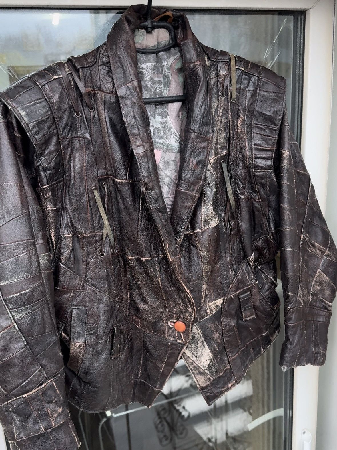 Junya Watanabe Vintage 90s Reworked Faded Leather Jacket Size US S / EU 44-46 / 1 - 9 Thumbnail
