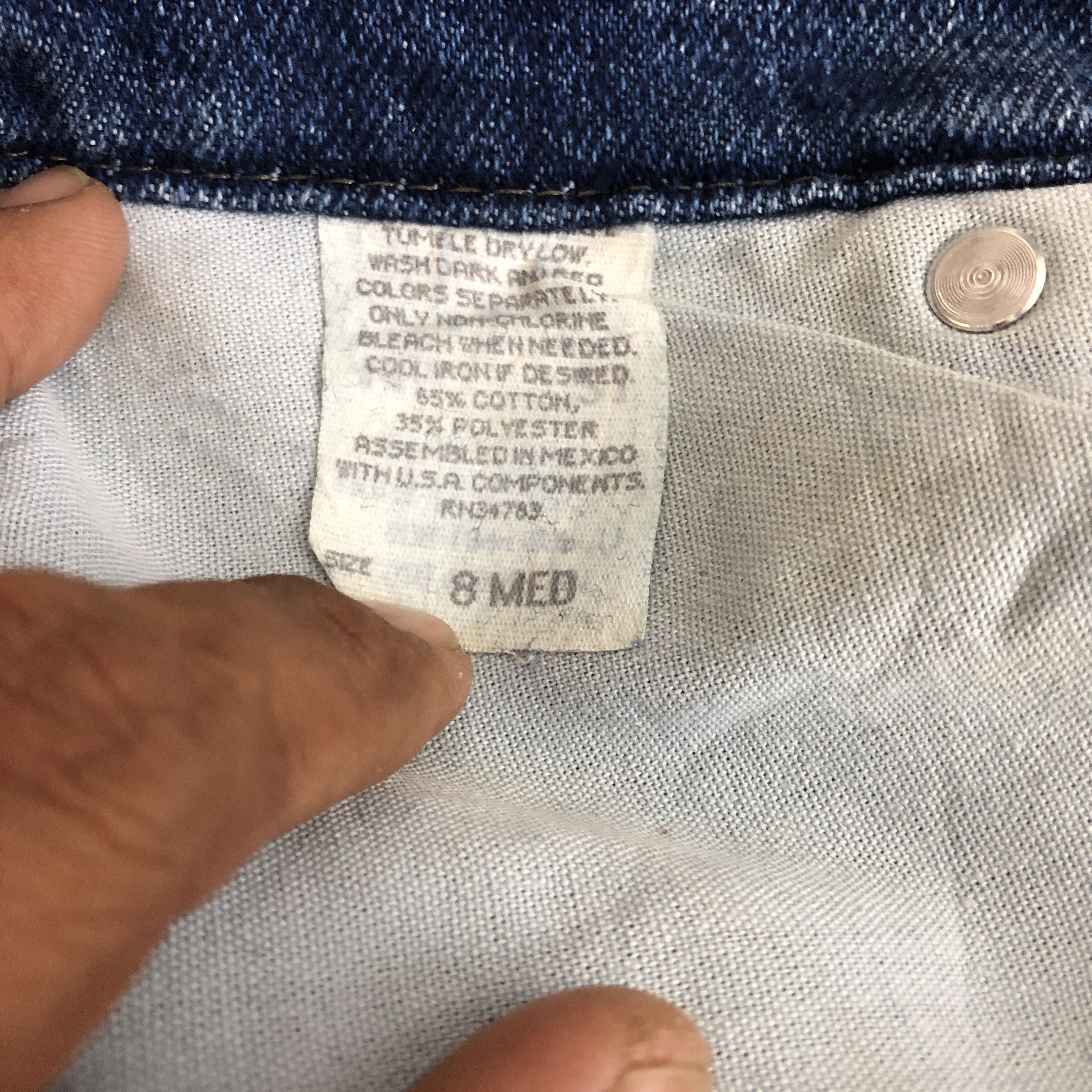Levi's Vintage 80s Lee Cowboys Tapered Jeans Faded Indigo Denim Size 26" / US 2 / IT 38 - 7 Thumbnail