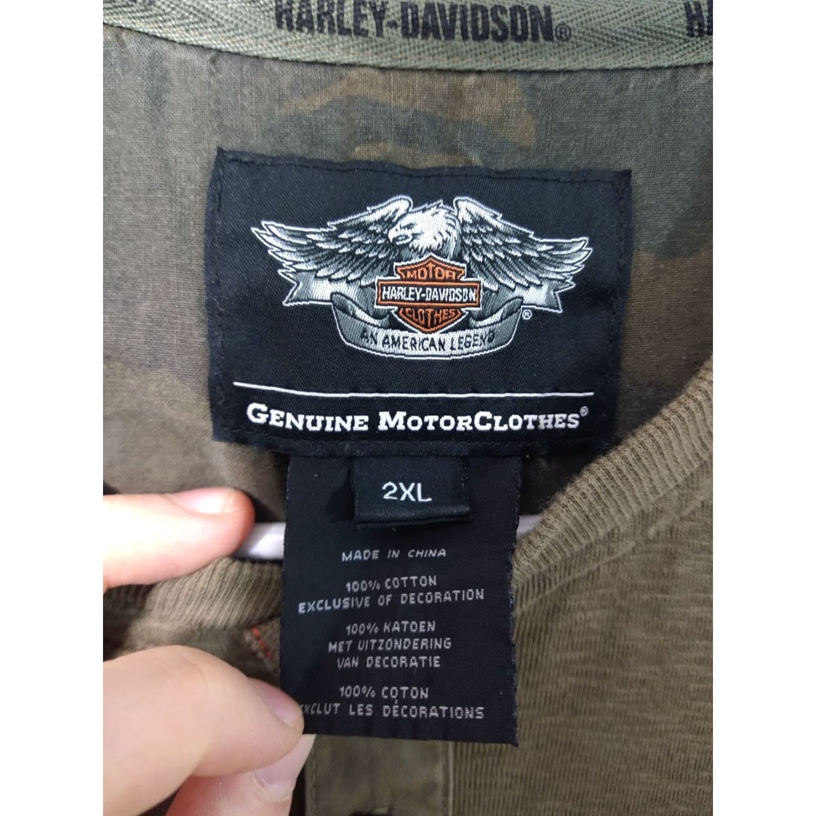 Harley Davidson Harley-Davidson Shirt Mens 2XL Brown Henley Long Sleeve Cotton Knit Pullover T-Shirt Size US XXL / EU 58 / 5 - 5 Thumbnail