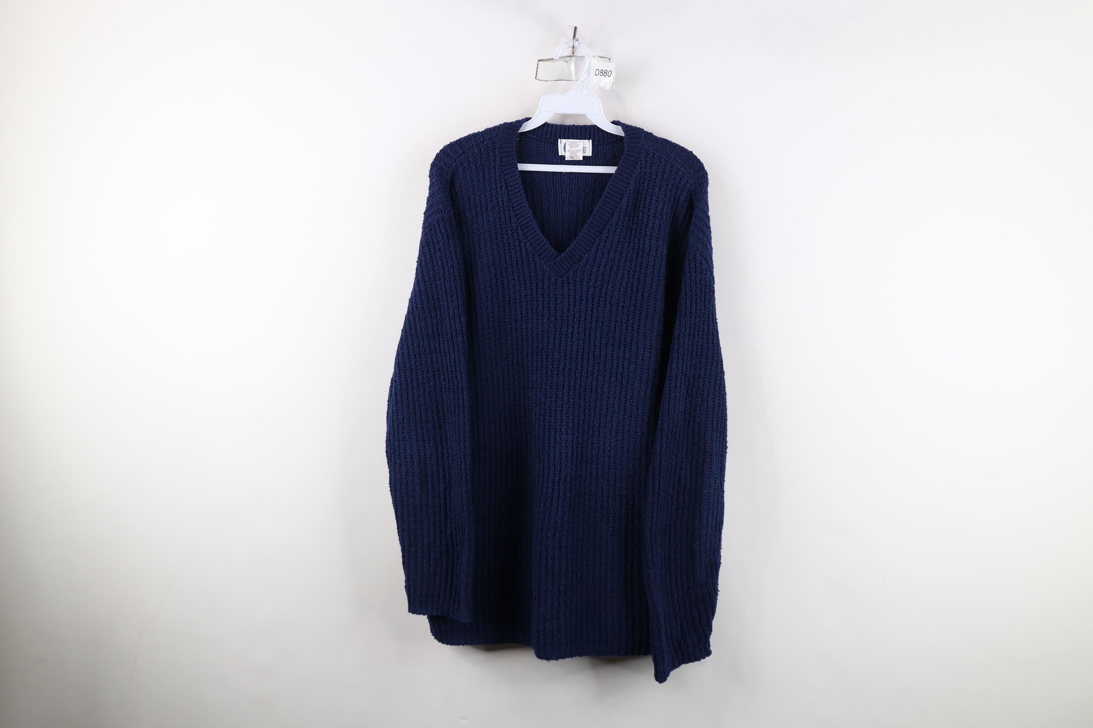 Vintage Vintage 90s Streetwear Chunky Ribbed Knit Sweater Blue USA Size L / US 10 / IT 46 - 1 Thumbnail