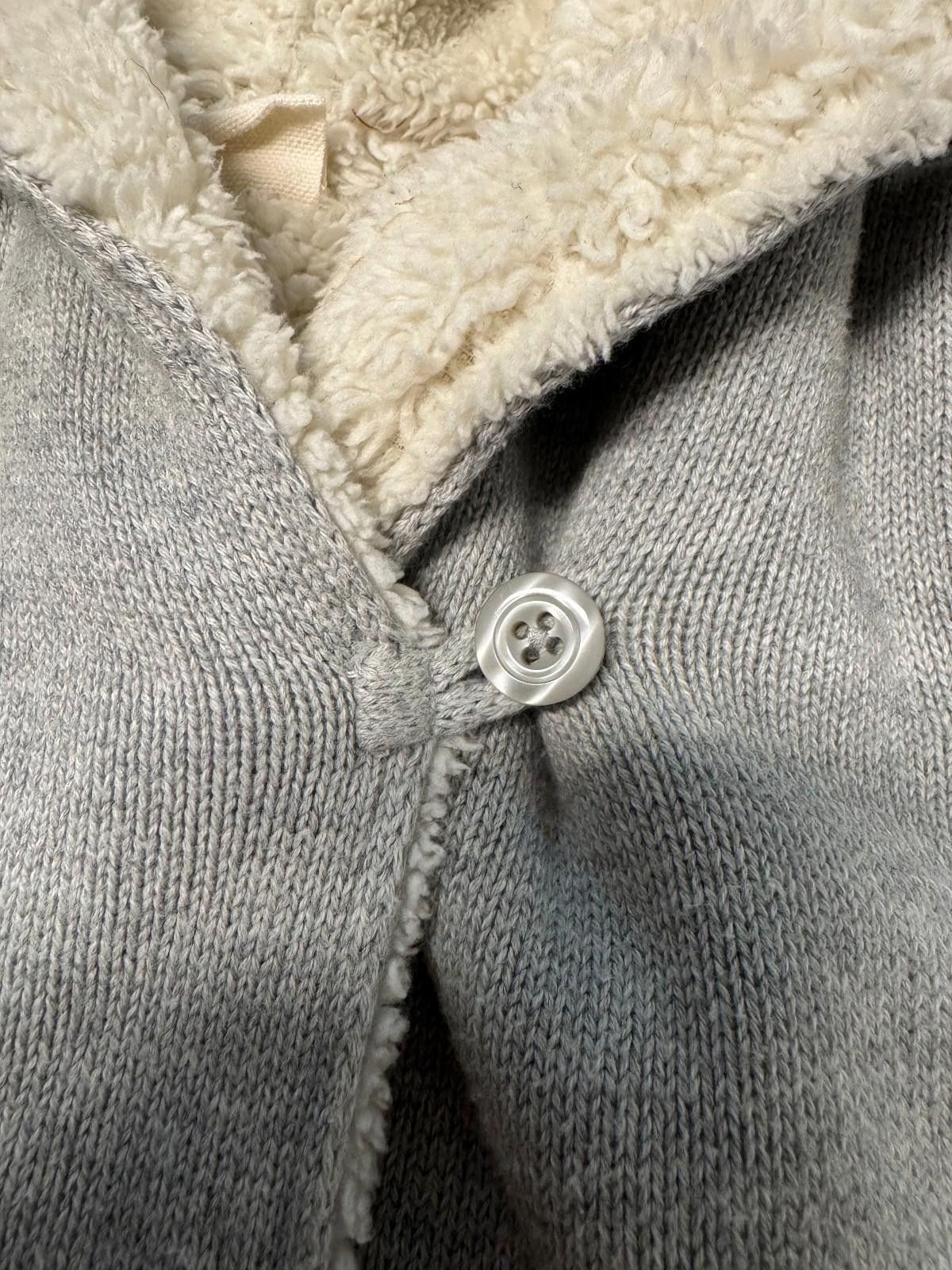 Other Baby Gap Sherpa Hoodie 6-12 Months Gray Knit Hooded Jacket Size ONE SIZE - 5 Thumbnail
