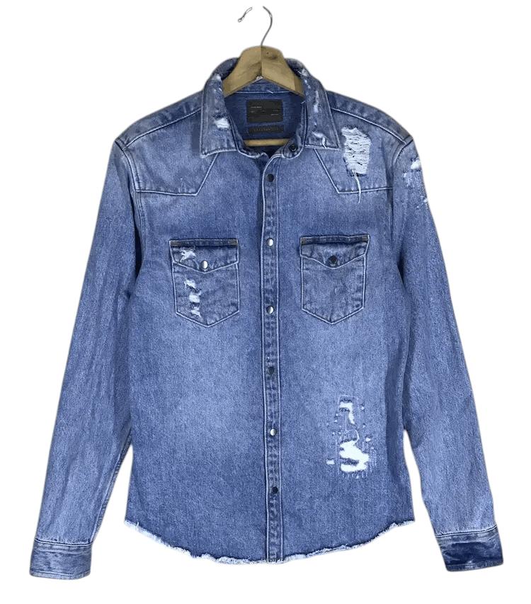 Zara Zara Man Distressed Denim Jackets Size US S / EU 44-46 / 1 - 1 Thumbnail