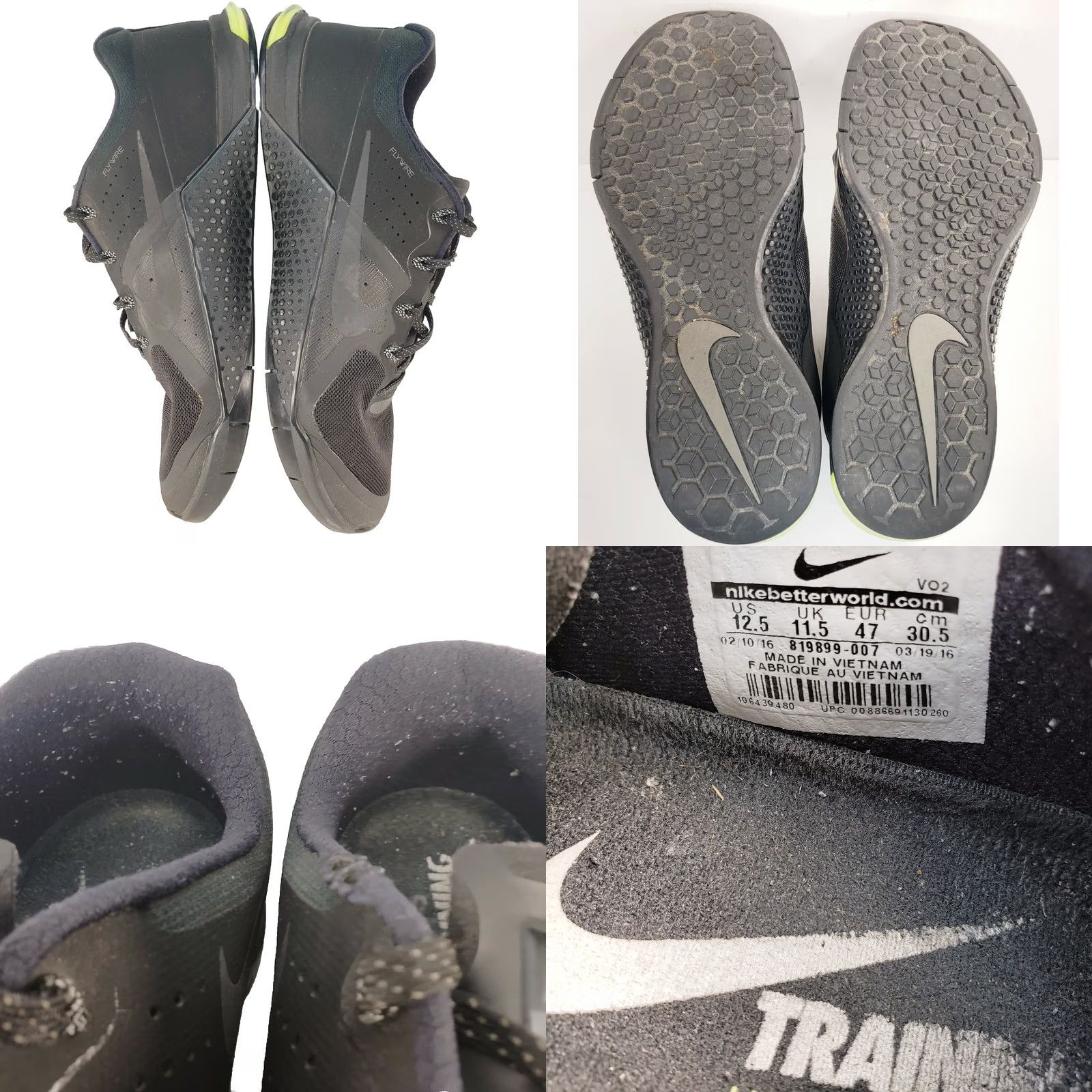 Nike Nike Metcon Dsx Flyknit 2 Flywire Triple Black Men 12.5M 819899-007 Shoes Crossfit Sneakers Nike Metcon 2015 Vietnam Preowned Size US 12 / EU 45 - 9 Thumbnail