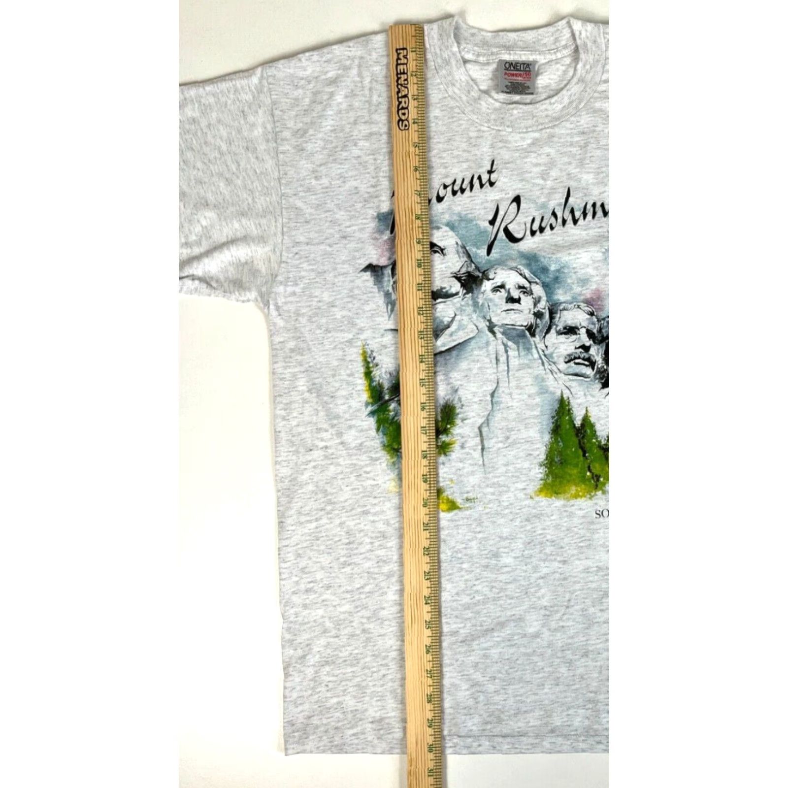 Vintage VINTAGE Mount Rushmore T-Shirt Unisex Adults XL Gray 60% Cotton 40% Polyester 90s Oneita SX? Size US XL / EU 56 / 4 - 7 Thumbnail