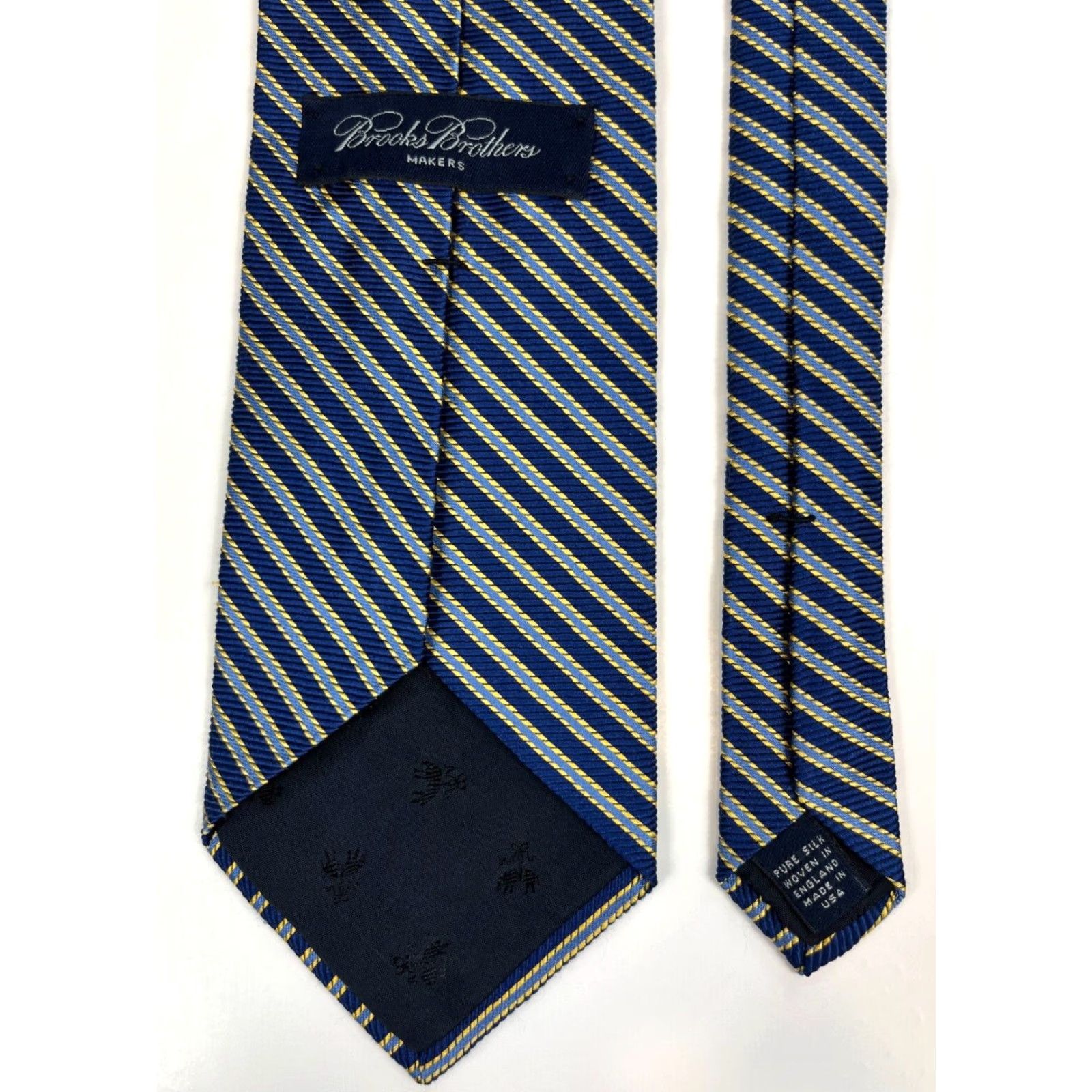 Brooks Brothers BROOKS BROTHERS Makers Silk Tie Striped Men’s Silk Tie Woven in England Made in USA 57"-60" Wide Blue 3.75" Classic Length Men's Tie Size ONE SIZE - 6 Thumbnail