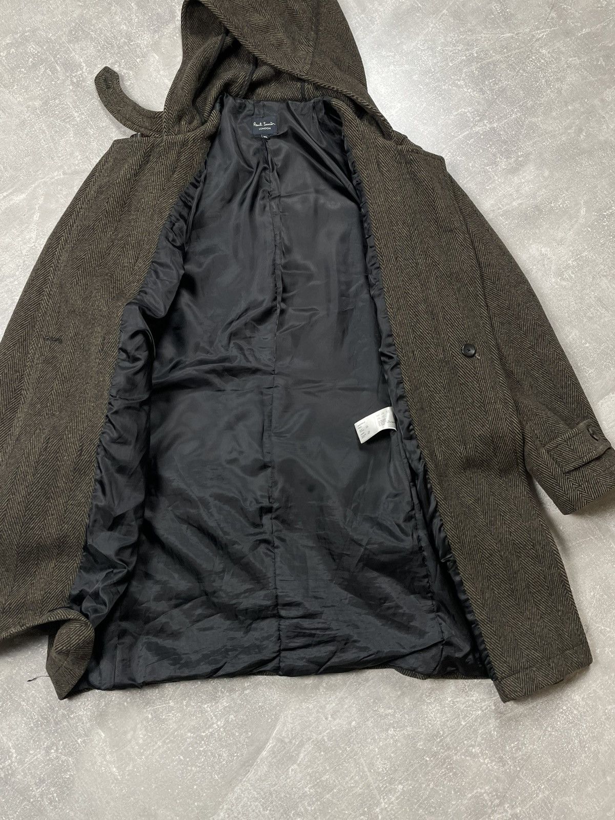 Paul Smith Paul Smith Brown Wool Herringbone Pattern Duffles Coat Size US XL / EU 56 / 4 - 10 Thumbnail