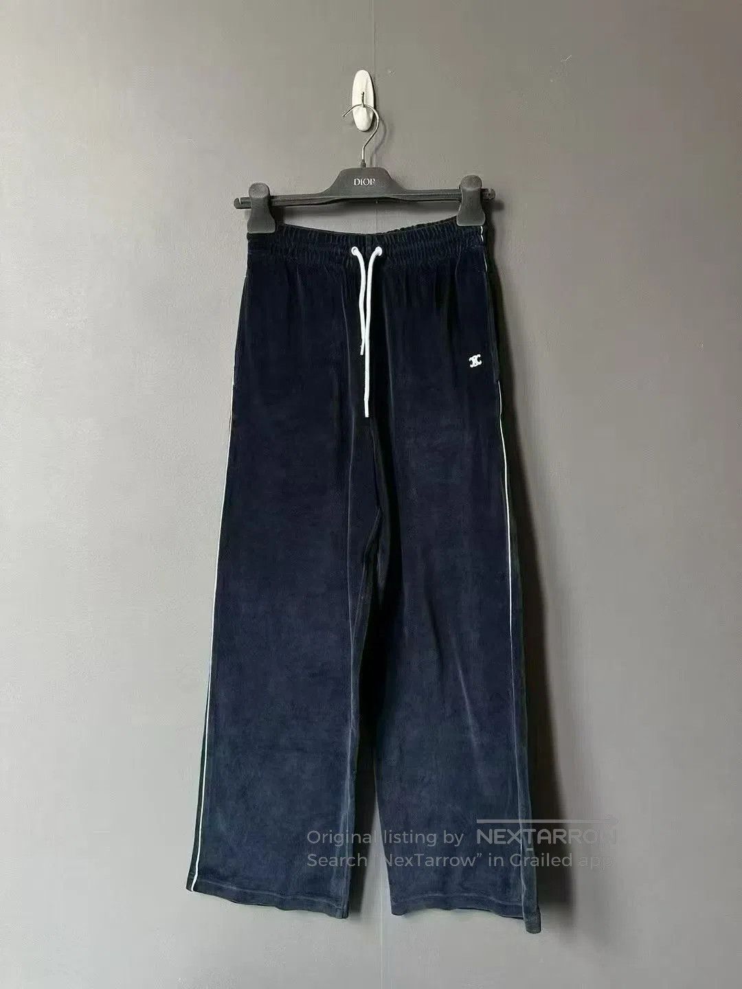Celine CELINE size XS Blue Velvet Trousers| Size US 27 - 1 Thumbnail