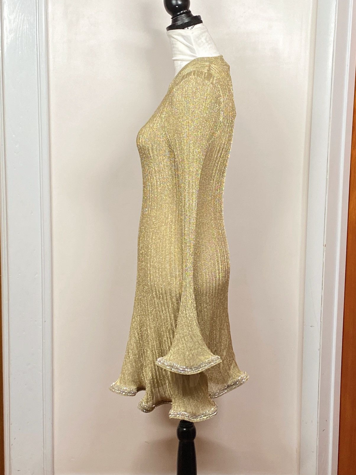 Simkhai SIMKHAI Zelda Metallic Flared Hem Rib-Knit Minidress size M Size M / US 6-8 / IT 42-44 - 10 Thumbnail