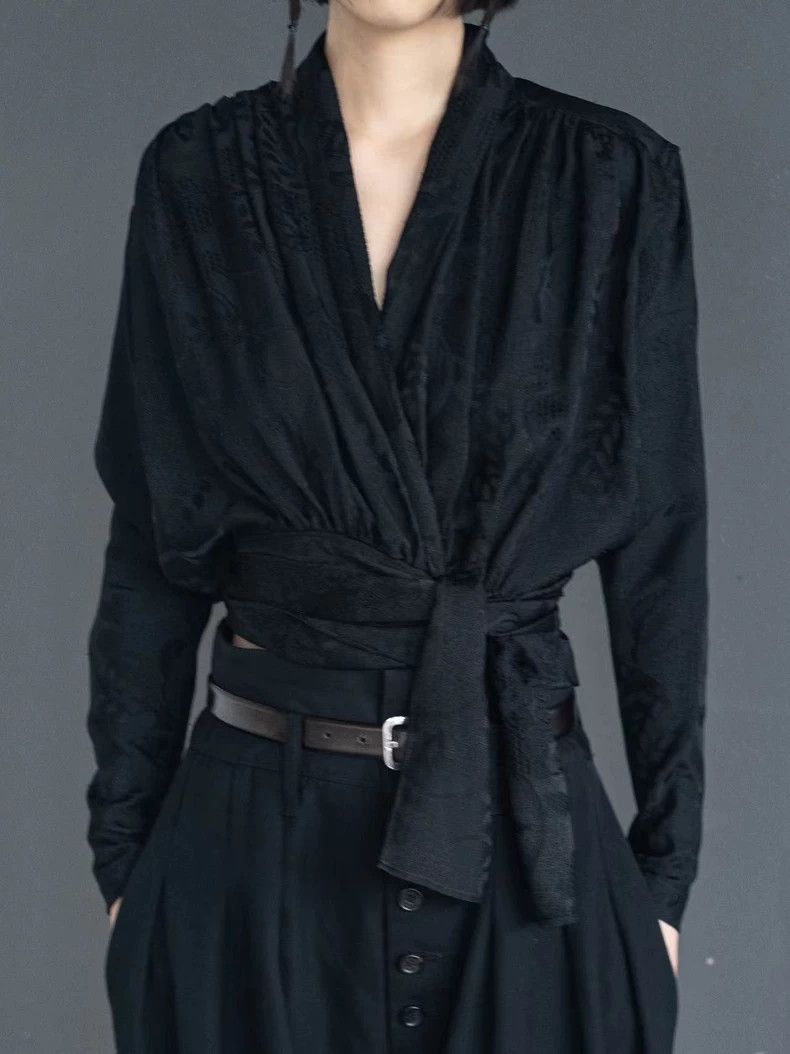 Kenzo KENZO Black silk jacquard shirt Size M / US 6-8 / IT 42-44 - 1 Thumbnail