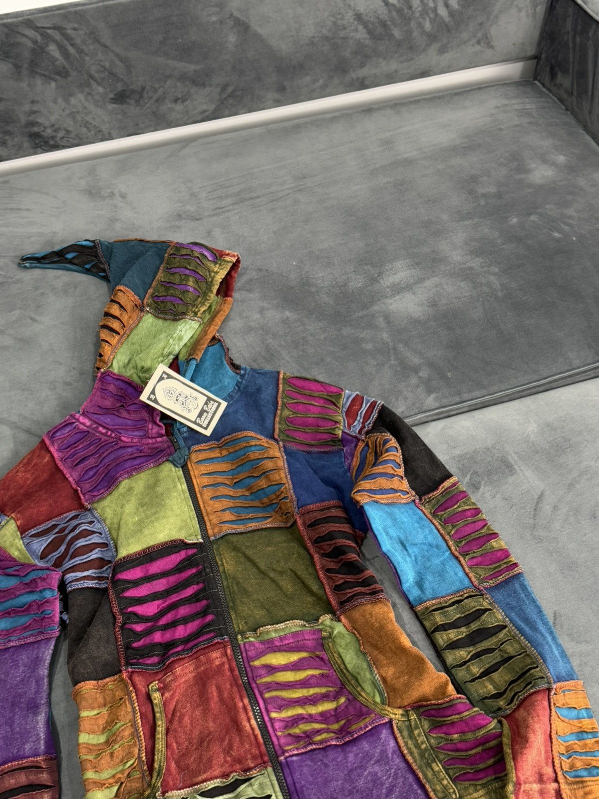 Japanese Brand Patchwork Archival Very Rare Y2K Zip Hoodie