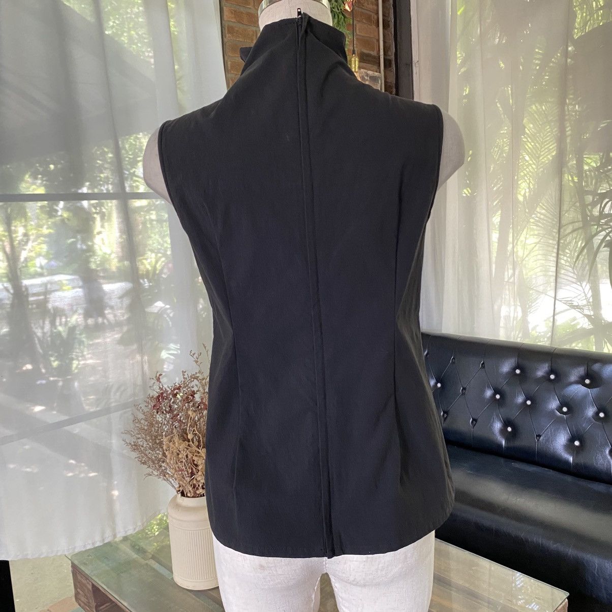 Japanese Brand A/T Black Pleated High Neck Top Size M / US 6-8 / IT 42-44 - 6 Thumbnail