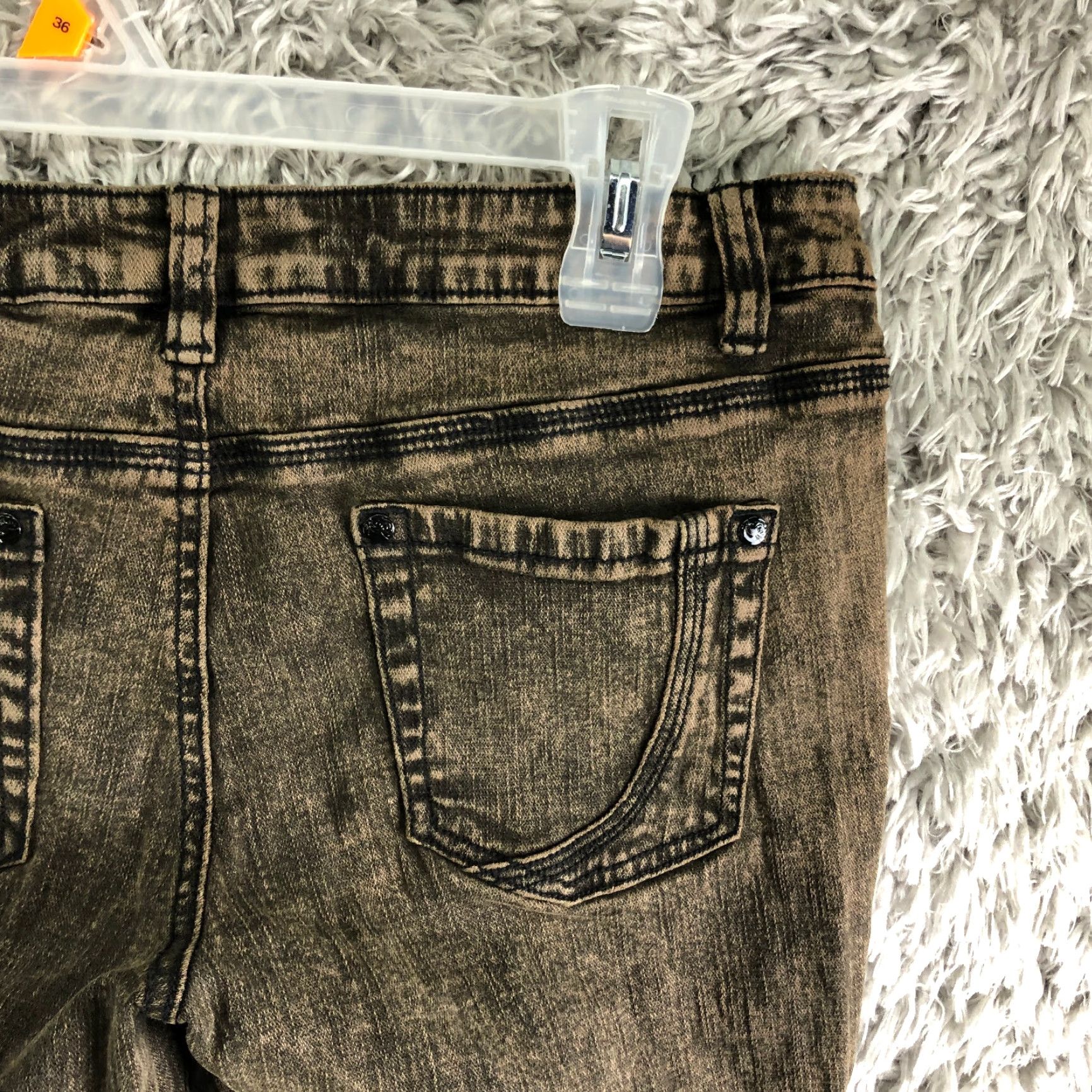 Vintage Xhilaration Jeans Skinny Denim Brown Mid Rise Womens Size 11 Juniors Cotton 30 In Inseam 30 In Zip Size 32" / US 10 / IT 46 - 6 Thumbnail