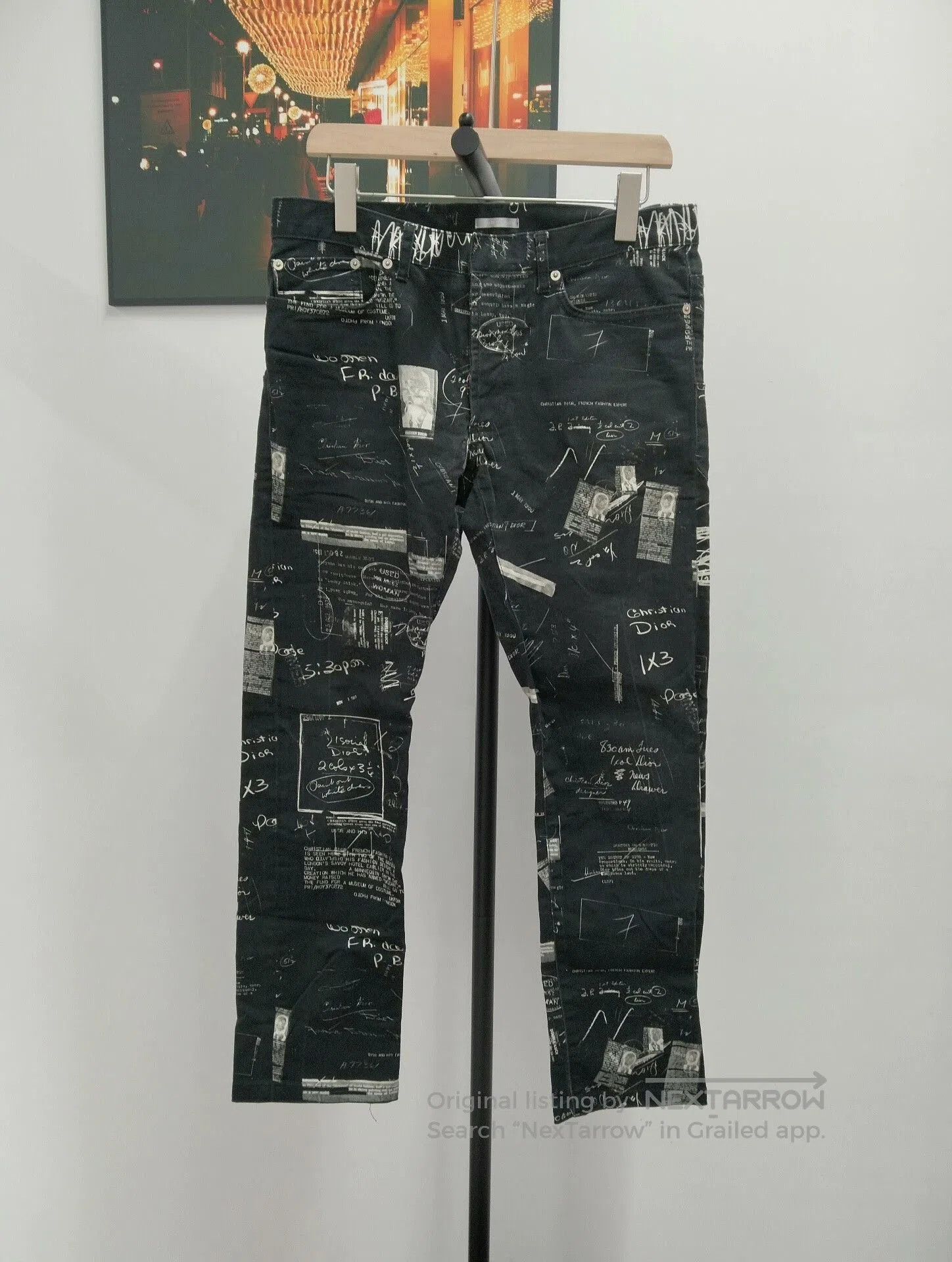 Dior Men's Runway Newspaper Jeans.